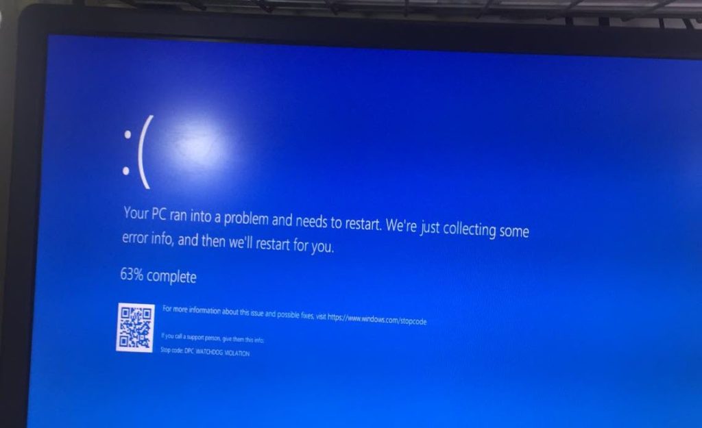 Laptop crash - Windows Blue Screen of Death